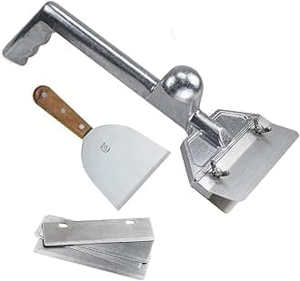 LRui Griddle Scraper Heavy Duty Grill Scraper Set with 5 Replacement Blades and Small Slant Edge Grill Scraper Flat Top Grill Accessories Griddle Cleaning Kit