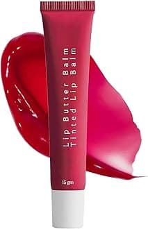 Tinted Lip Butter Balm - Conditioning Vegan Lip Balm for Instant Moisture, Shine & Hydration - Sheer, Soothing Skincare (Cherry), 30 Grams