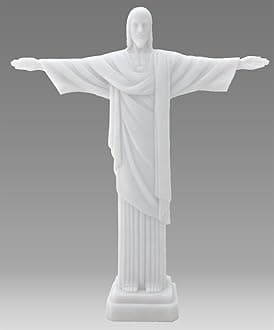 TLT 11.5 Inch Resin in Marble Finish Christ the Redeemer Sculpture, White
