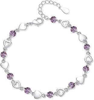925 Sterling Silver Bracelets for Women Teens, Love Heart Charm Chain Bracelet Bangle Fashion Jewelry Gifts
