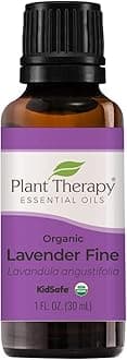Plant Therapy Organic Lavender Fine 30 mL (1 oz) 100% Pure USDA Certified, Undiluted, Therapeutic Grade