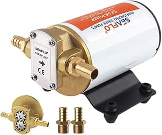 24v Self Priming Impeller Gear Pump 3.2 GPM/ 18.0 LPM for Diesel Lubricants Machinery Fuel Scavenge Oil Transfer