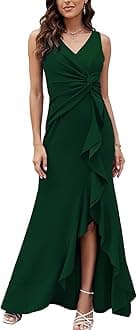Formal Evening Dresses for Women Elegant Evening Party Prom Dress Long Sexy V Neck Sleeveless Split Wrap