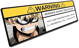 EARLFAMILY 5.1'' for Driving Safety Warning Peeking Anime Car Stickers Cartoon Decal Car Accessories Sun Visor Window Decoration