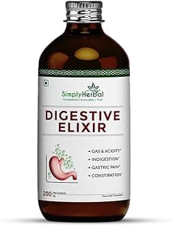 Simply Herbal Ayurvedic Digestive Elixir Syrup Tonic Enriched With 37 Digestion Enzymes Supplement for Gas & Acidity, Constipation, Bloating, and Improve Immune System - Pack of 1 (450ml each)