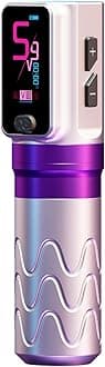 Fury Tattoo Gun Pen Machine,Wireless Tatto Machine with Smart Screen Display，Pro Tattoo Guns with Motor Power reliable for all kinds of needles(Purple)