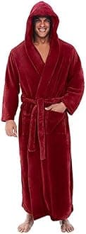 WWESDXCRFashion Casual Men'S Bathrobe Flannel Robe V-Neck Long-Sleeved Couple Men'S Robe