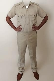 REGALIA Men's Security Guard Uniform (Khaki Shirt - Khaki Trouser/Pant) with Complete Accessories Set & Labels (Waist 38 Inch), EACH
