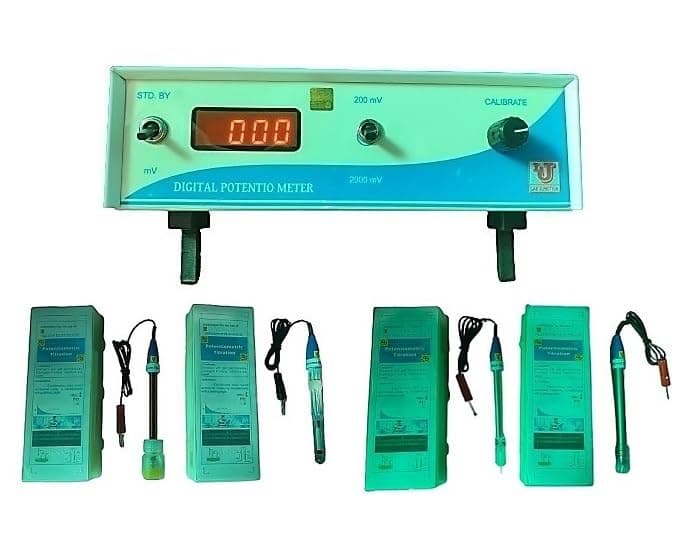 Potentiometer, Digital Potentiometer for Potentiometric Titrations with Glass Reference Silver Platinum Electrodes L J - 118 as per Quality Standards