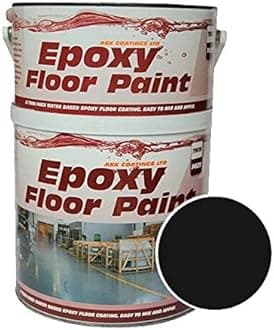 Epoxy Resin Floor Paint by Ask Coatings. for Garage, Industrial and Domestic. 2.5L (Black)