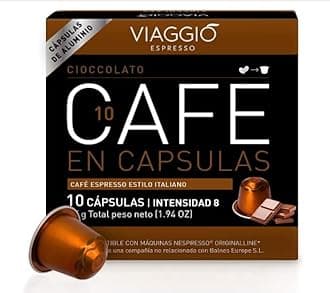 Chocolate Coffee Capsules | 100% Arabica, Medium Roast, Compatible Aluminium Capsule Pods | Fresh Grounded Coffee from Spain | Pack of 10 Pods (55g)