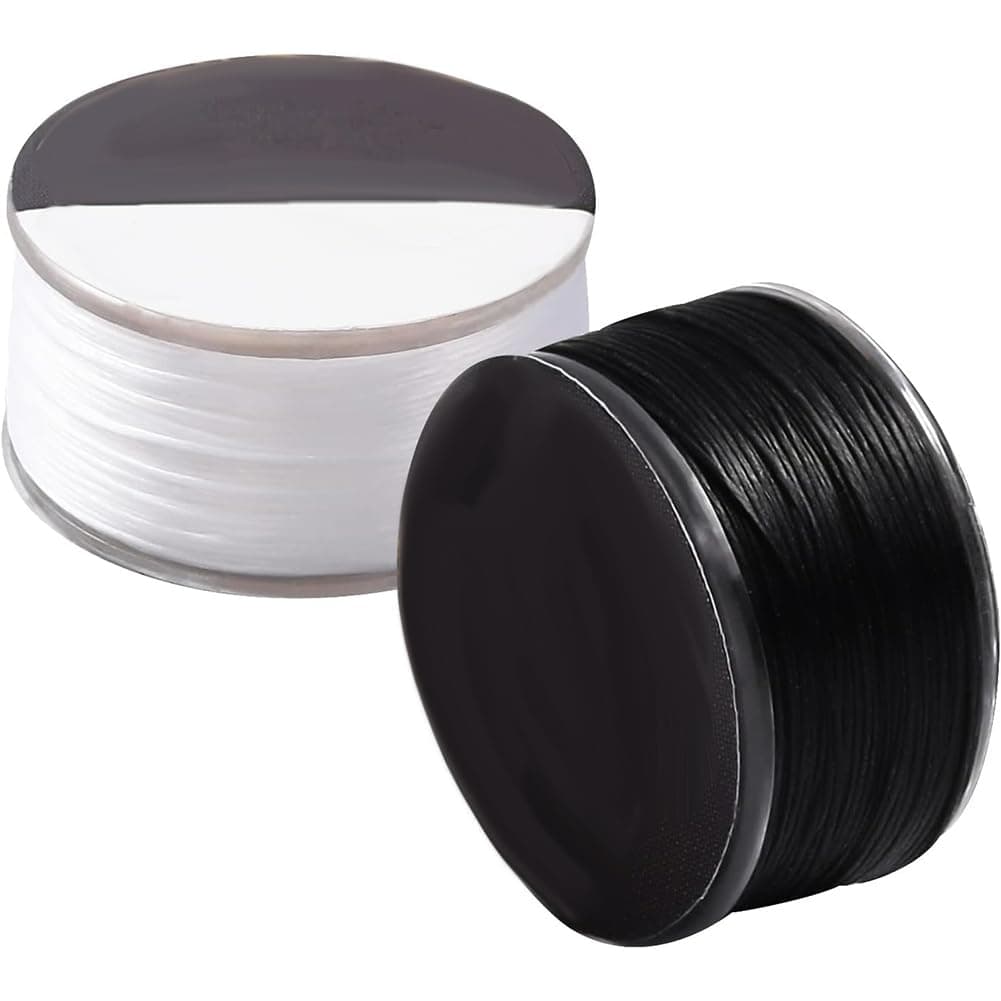 0.1mm Nylon Seed Bead Thread 100 Yards Black White Bracelet Cord Beading Thread Invisible Sewing String Nylon Braided String for Leather Stitching Beading Jewelry Bracelets Making