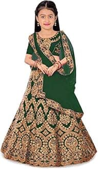 DIZVU Girls lehengha choli Tafeta satin new kids Lehenga Choli 3-16 YEAR