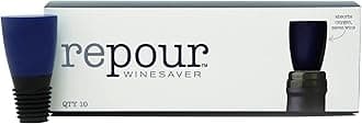 Repour Wine Saver and Stopper - Removes Harmful Oxygen, Simple and Effective - Glass, Pack of 10