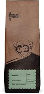 Black Baza Coffee, Loris, Dark Roast, Freshly Roasted, Organic, 100% Arabica (Medium Coarse Grind, 500 grams)