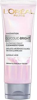 L'Oreal Paris Glycolic Bright Daily Foaming Face Cleanser, 100ml | Glycolic Acid Face Wash for Dull Skin | Daily Glowing Facial Cleanser | Suitable for All Skin Types