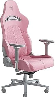 Razer Enki Gaming Chair: All-Day Comfort - Built-in Lumbar Arch - Optimized Cushion Density - Dual-Textured, Eco-Friendly Synthetic Leather - Reactive Seat Tilt & 152-Degree Recline - Pink