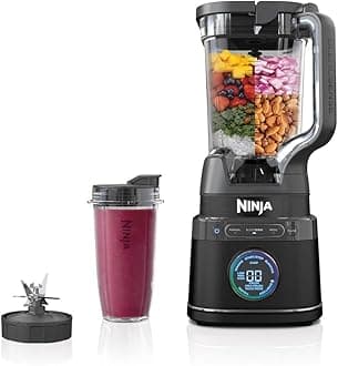 Ninja 2-in-1 Detect Power Mixer Pro and Single Portion, 1200W Blender with 2L Jug, 2 x 680 ml Beakers, Mix Smoothies, Chop Vegetables and Mix Frozen Drinks, Black, TB301EU