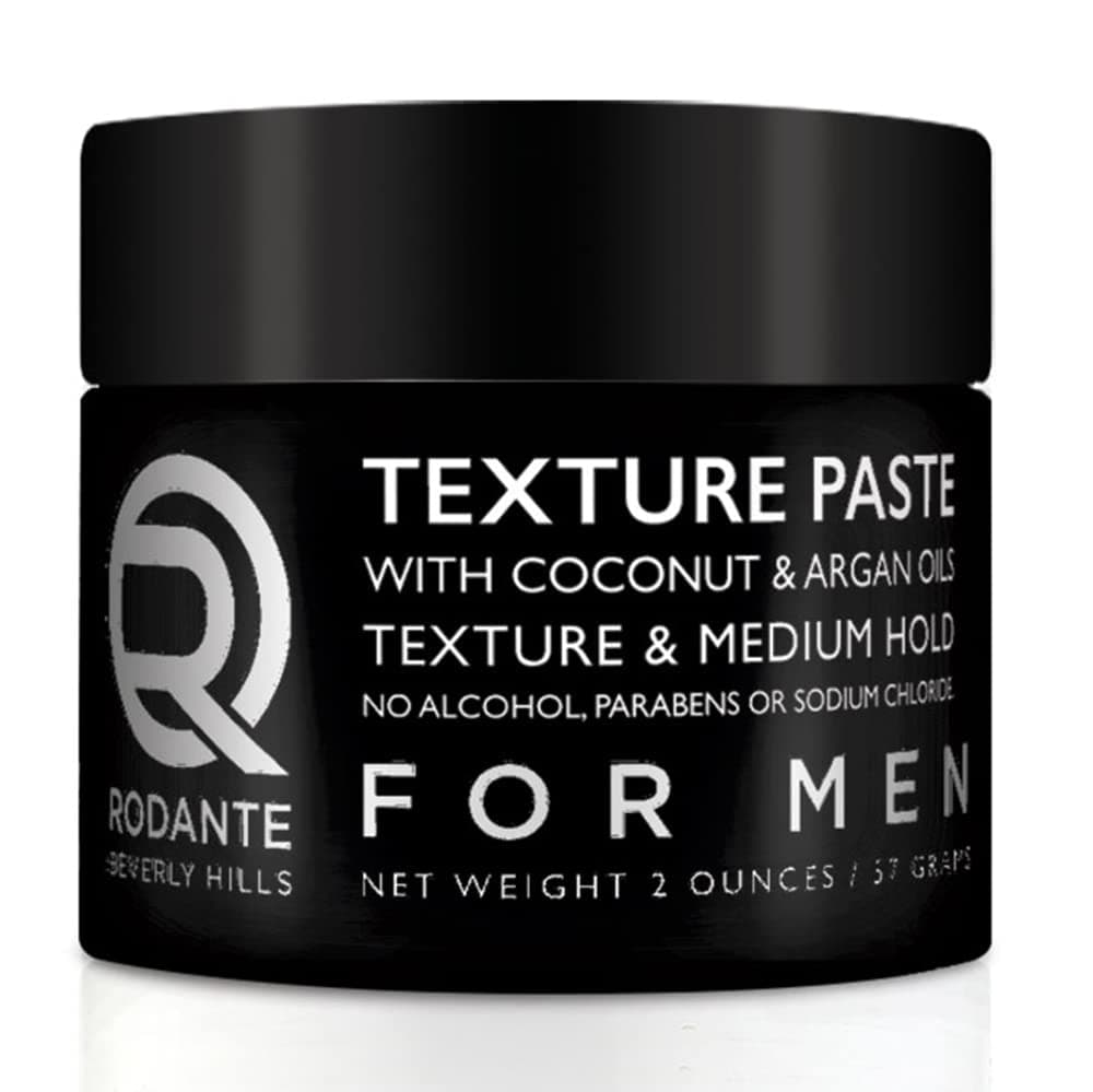 Rodante Beverly Hills, Matte Texture Paste Men,Hair Styling Paste, Argan Oil Pomade, Medium Hold Styling Pomade, Moroccan Oil Styling Cream, 2 oz Made in USA