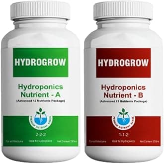- Garden Genie Hydro Grow A & B Hydroponic Nutrient Bottles - 500 Ml | Npk, Macro & Micro Nutrients For Plants | Balanced Plant Nutrition, Ideal for Vertical Farming | 50 Liter Nutrient Solution, Liquid