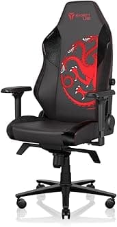 Secretlab Titan Evo 2022 House Targaryen Gaming Chair - Reclining, Ergonomic, Comfortable Computer Chair with 4D Armrests, Headrest & Lumbar Support - Regular - Black/Red - Hybrid Leather