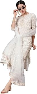 Glorious AvenueWomen Kurti with Dupatta and Palazzo Set | Ladies Top Kurta Kameez Salwar Suit Bottom Pant | Ethnic Festive Traditional Party Dress