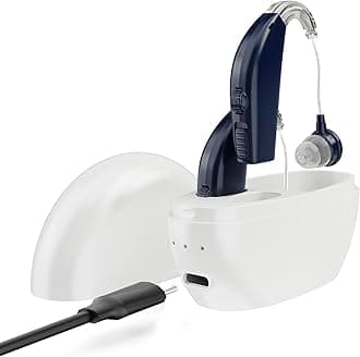 Digital Hearing Amplifier - (Pair of 2) Personal Hearing Enhancement Sound Amplifier, Rechargeable Digital Hearing Amplifier with All-Day Battery Life, Dark Blue