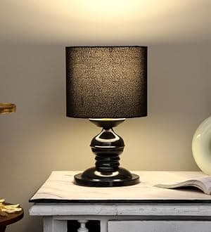 tu casa Metal Table Lamps with Black Shade for Home Décor, Bedrooms, Living R...