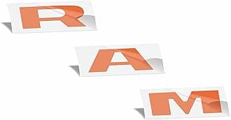 RAM Grille Emblem Overlay Decal Stickers 2025 Ram 1500 (Color: Reflective Orange)
