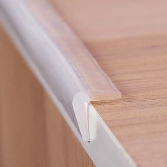 Edge Protector 100% Silicone, Clear Baby Proofing Corners Guards, Pre-Tape Adhesive Soft for Kids Safety, Child Table Cabinets Furniture Protection (4m, 1x1cm(Width))