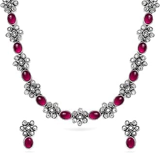 Rubans Oxidised Necklace Set Boho Stylish Jewellery Gift for Women & Girls