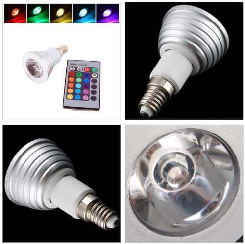 It Mall 3W E14 16 Colors Changing RGB LED Light Bulb Lamp with Remote Control AC 85-240V