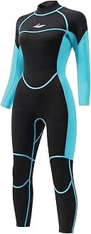 Womens Full Body Wetsuit 3mm - Neoprene Diving Suits Front Zip Dive Skin for Diving Snorkeling Surfing Swimming