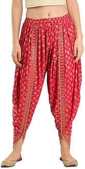 Women Printed Regular Loose Dhoti Pants Free Size (28 Till 34) Rani