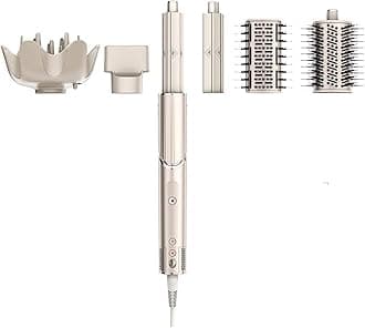 Shark Flexstyle Air Styling & Drying System, Powerful Hair Blow Dryer & Multi-Styler With Auto-Wrap Curlers, Curl-Defining, Oval Brush, & Concentrator Attachment, Stone, HD441SLME, 5 Years Warranty