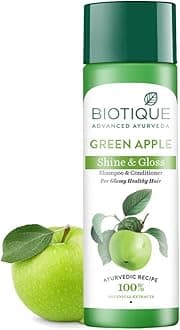 Biotique Green Apple Shine & Gloss Shampoo & Conditioner| Promotes Healthy, Shiny and Glossy Hair | Nourishes Scalp | Makes Hair Soft & Smooth |100% Botanical Extracts| All Skin Types | 190ml