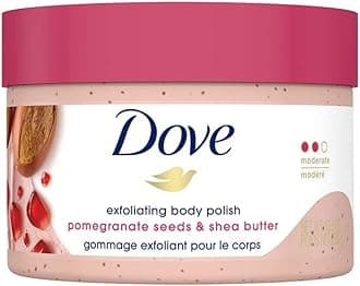 Body Polish Exfoliating Scrub, Moisturizing Shea Butter and Pomegranate Seeds | Nourishes & Conditions Soft Skin | Sulphate Free, 298gm