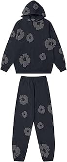 GenerischTracksuit Men's Jogging Suit Hooded Tops & Trousers Set 2-Piece Tracksuit Sports Suit Streetwear Cotton Loose Leisure Suit Leisure Suit Y2K Hip Hop Pullover Jogging Bottoms Activewear Unisex