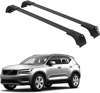 ERKUL Roof Rack Cross Bars for Volvo XC40 2019-2026 | Aluminum Crossbars with Anti Theft Lock for Rooftop | Compatible with Flush Rails - Black