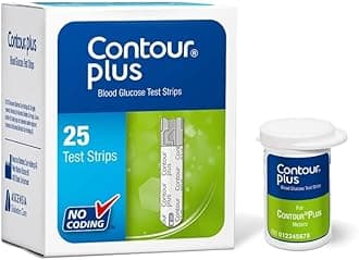 Plus Blood Glucose Test Strip (25 Strips) | Contour Plus Glucometer 25 Test Strips Pack