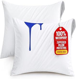 Utopia Bedding 2 Pack Waterproof Throw Pillow Protectors with Zipper 26 x 26 Inches (White), Bed Bug Proof Pillow Case Covers, Moisture Wicking Pillow Encasements