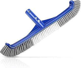HASTHIP® Pool Cleaning Brush Head, Residential Swimming Pool Floor and Wall Cleaning Brush Head, 16.93" Brush, Curved Ends Corner Cleaning Brush Head for Cleaning Pool, Wall, Tile