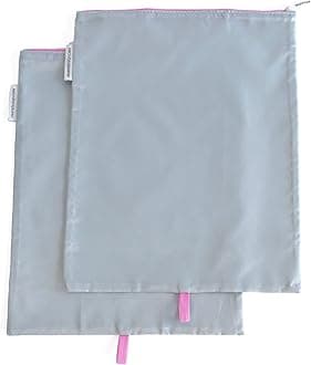 MUMI Shoe Bags - Shoe Organizer Travel Shoe Bag - Gym and Closet Shoe Storage Organizer Bags - 12 x 15 inches Shoe Bag for Storage Set of 2, Pink, S