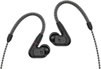 Sennheiser IE 200 in-Ear Audiophile Headphones - TrueResponse Transducers for Neutral Sound, Impactful Bass, Detachable Braided Cable with Flexible Ear Hooks - Black