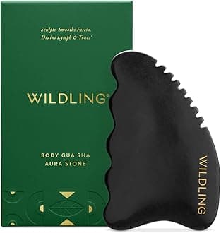 Wildling Aura Stone Gua Sha Body Stone I Body Massage Stone to Tighten, Tone, Sculpt + Smooth I Patented Design Crafted with 100% Authentic Bian Stone