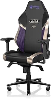 Titan Evo K/DA POP/Stars Gaming Chair - Reclining & Heavy Duty Computer Chair with 4D Armrests - Magnetic Head Pillow & Lumbar Support - Big and Tall 395 lbs - Black/Gold - Leatherette