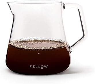 Fellow Mighty Small Glass Carafe - Manual Pour Over Coffee Beaker and Tea Steeper, Borosilicate Glass Decanter, 16.9 oz Clear Container
