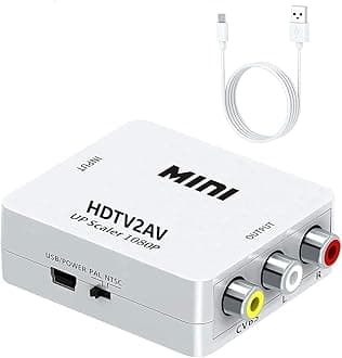 JGD PRODUCTS HDTV2AV / HDMI2AV Up Scaler 1080P HDMI to AV Composite Video Audio Converter Adapter Media Streaming Device