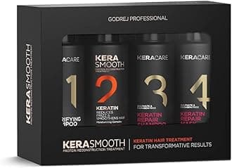 Godrej Professional Kerasmooth Keratin Treament - No Formaldehyde - Monodose, 60Ml X 4 Bottles, All