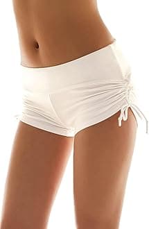 Classical Women's Swim Boardshorts Beach Bikini Bottoms with Adjustable Ties 7 Color XS-XXL